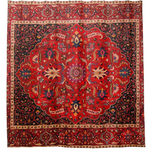 Rideaux De Douche Rug perse rouge de Mashhad (Devant)