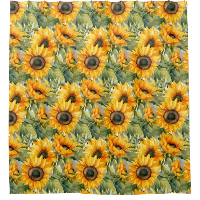 Rideaux De Douche Rustic Country Americana Sunflower Shower Curtains (Devant)
