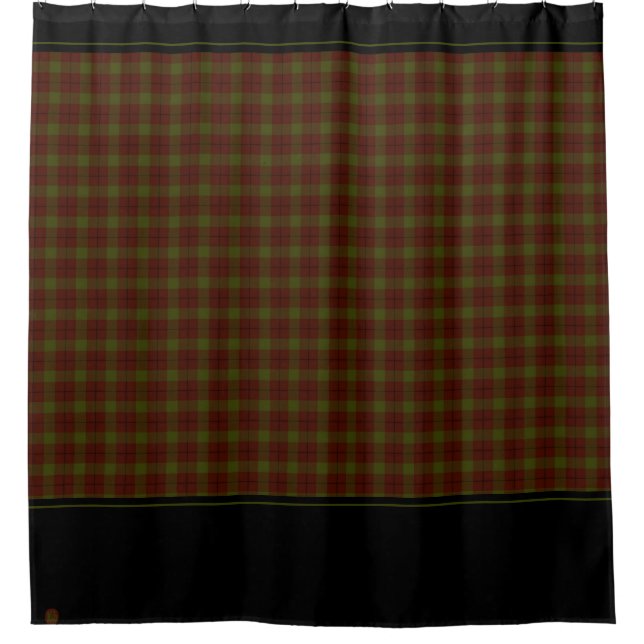 Rideaux De Douche Rustic Inn Douche rideaux tissu avec finition noir (Devant)