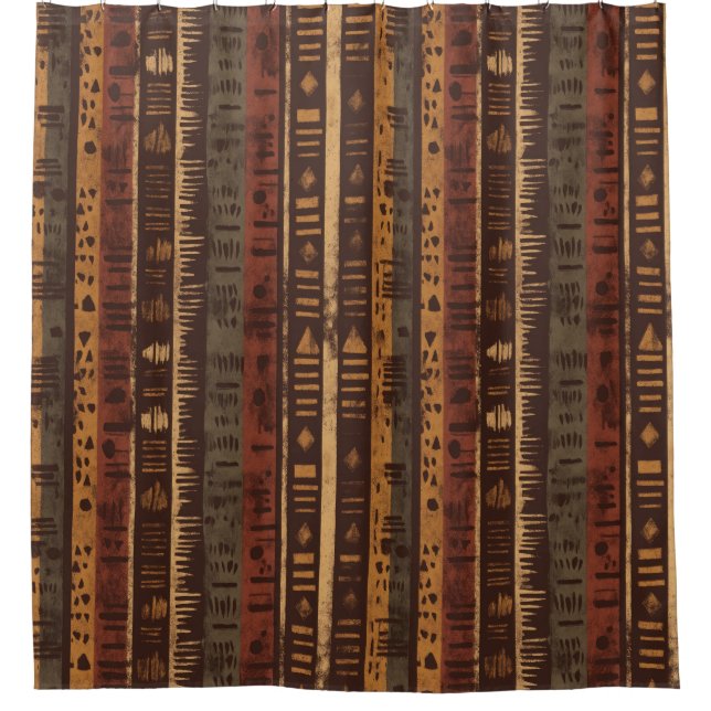 Rideaux De Douche Rustic Southwestern Stripe Pattern (5) (Devant)