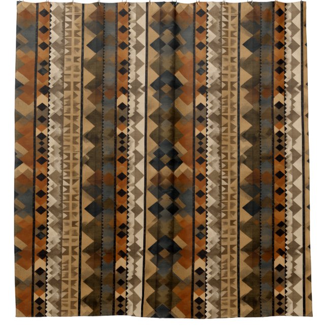 Rideaux De Douche Rustic Southwestern Stripe Pattern (6) (Devant)