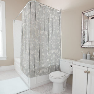 Rideaux De Douche Rustique Maison de Campagne Shabby Chic Bois Blanc