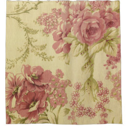 Rideaux De Douche rustique, rose, floral, victorien, vintage, motif,