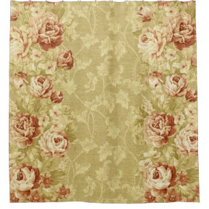 Rideaux De Douche rustique, rose, marron, kaki, vintage, victorien,