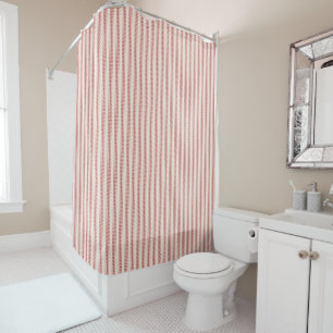 Rideaux De Douche Rustique Rouge rayé Français piqûres