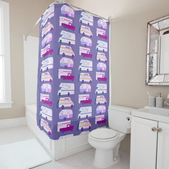 Rideaux De Douche RV Campervan vanlife Motorhome Trailer PERSONNALIS (En situation)