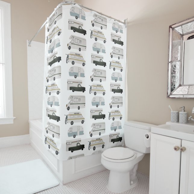 Rideaux De Douche RV Campervan vanlife Motorhome Trailer PERSONNALIS (En situation)