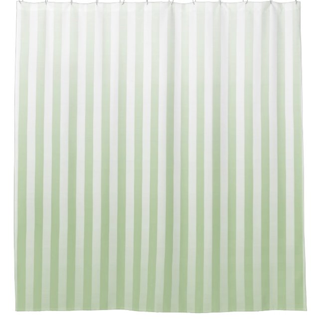 Rideaux De Douche Sage doux et Gradets blancs (Devant)