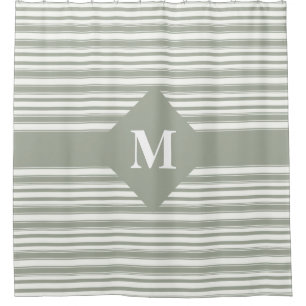 Rideaux De Douche Sage du désert monogramme Gris verts