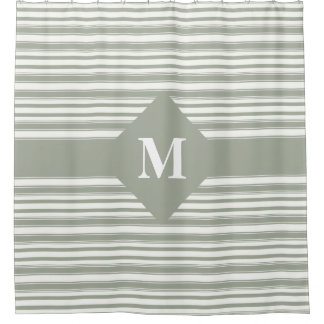 Rideaux De Douche Sage du désert monogramme Gris verts