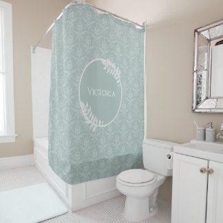 Rideaux De Douche Sage Green Elegant Damask Personnalisé