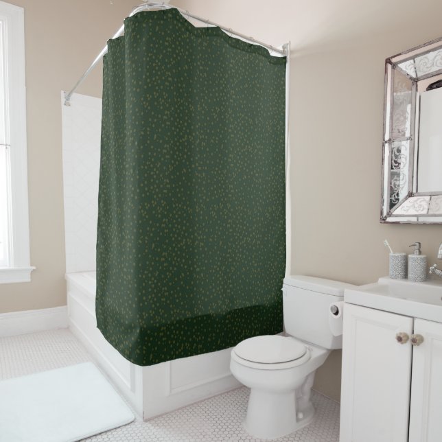 Rideaux De Douche Sage Green Polka Dots Modern Pattern (En situation)