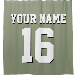 Rideaux De Douche Sage Green White Sports Jersey Team Jersey
