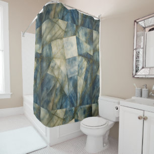 Rideaux De Douche Sage Olive Green Or Géométrique Abstrait naturel