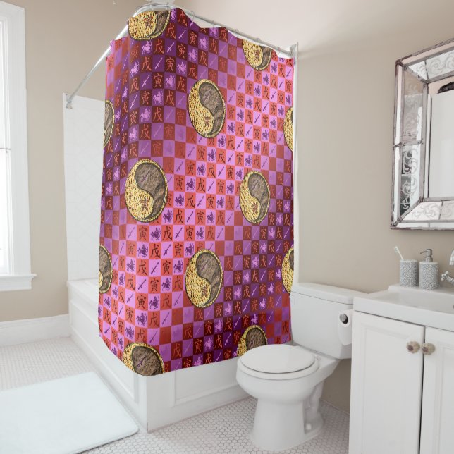 Rideaux De Douche Sagittaire & Tigre de Terre (En situation)