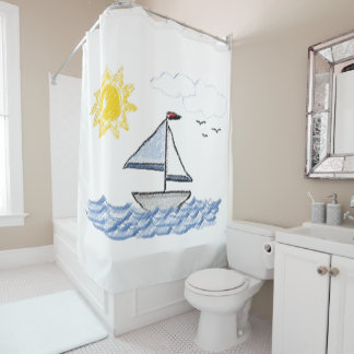 Rideaux De Douche Sailboat