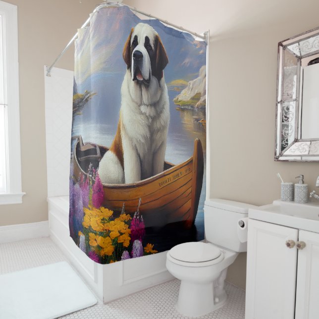 Rideaux De Douche Saint Bernard à la pagaie : Une aventure Pittoresq (En situation)