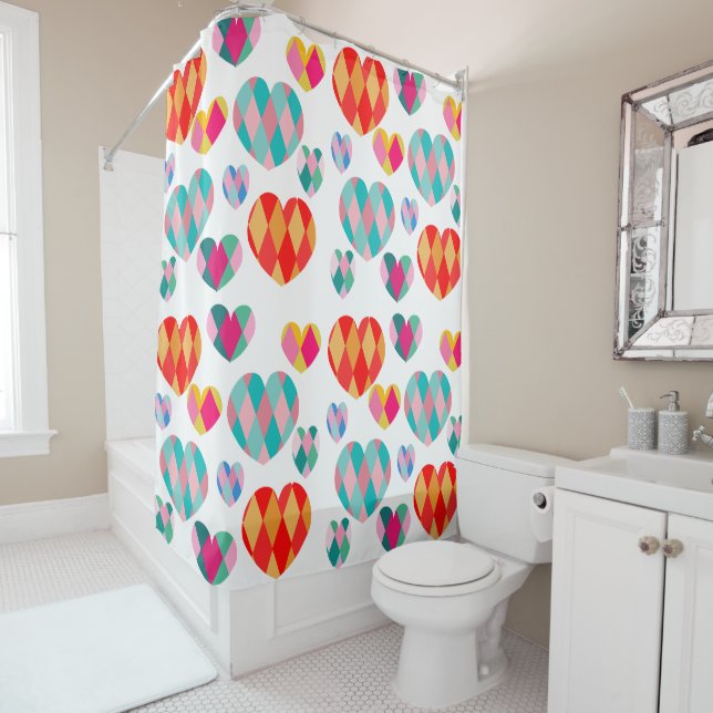 Rideaux De Douche Saint Valentin Art déco (En situation)