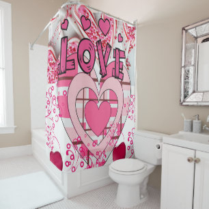 Rideaux De Douche Saint Valentin Douche rideau, Amour