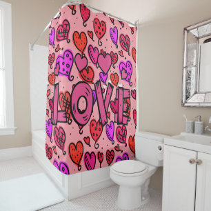 Rideaux De Douche Saint Valentin Douche rideau, Amour