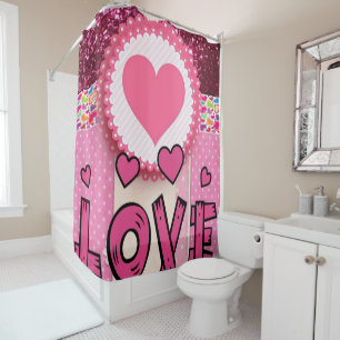 Rideaux De Douche Saint Valentin Douche rideau, Amour