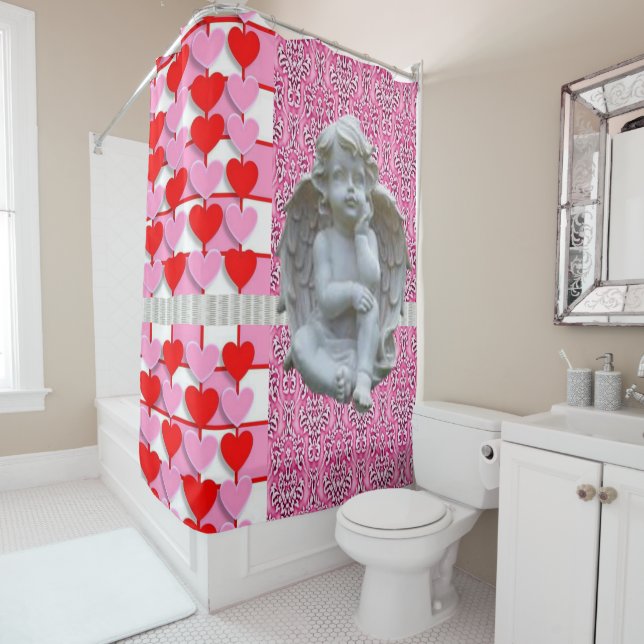 Rideaux De Douche Saint Valentin Douche rideau, Ange (En situation)