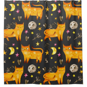 Rideaux De Douche Saint Valentin sans couture motif avec chats, éto