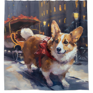 Rideaux De Douche Saison de Noël de Corgi