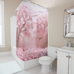 Rideaux De Douche Sakura fleurs printemps coucher de soleil Coucher 