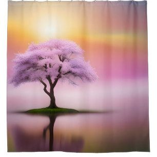 Rideaux De Douche Sakura Tree au lever du soleil