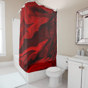 Rideaux De Douche Salle de bain en marbre rouge sang mignonne