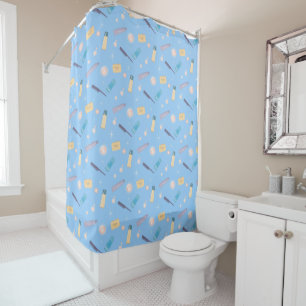 Rideaux De Douche Salle de bain Motif bleu