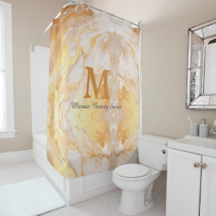 Rideaux De Douche Salon De Beauté Marbré D'Or Personnalisé