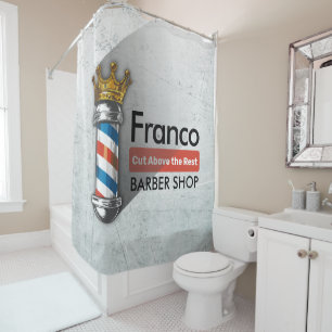 Rideaux De Douche Salon de coiffure Barber Hair Shop King Crown Barb