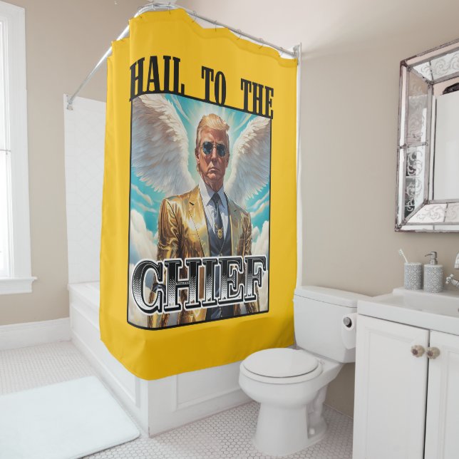 Rideaux De Douche Salut au chef - Trump 2024 (En situation)