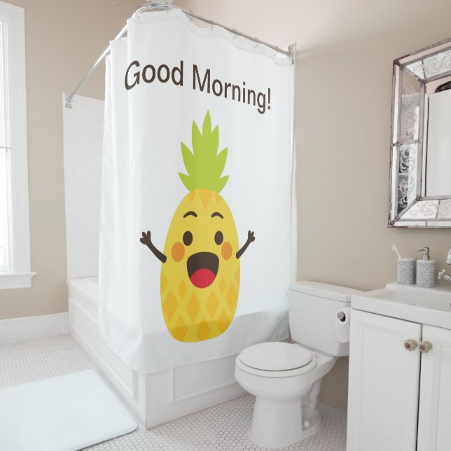 Rideaux De Douche Salut les amis ! Illustration de l'ananas (En situation)