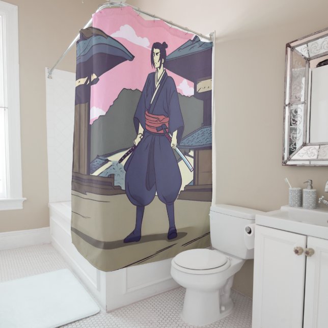 Rideaux De Douche samouraï (En situation)