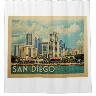Rideaux De Douche San Diego California Vintage voyage