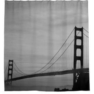 Rideaux De Douche San Francisco California Golden Gate Cool B&W