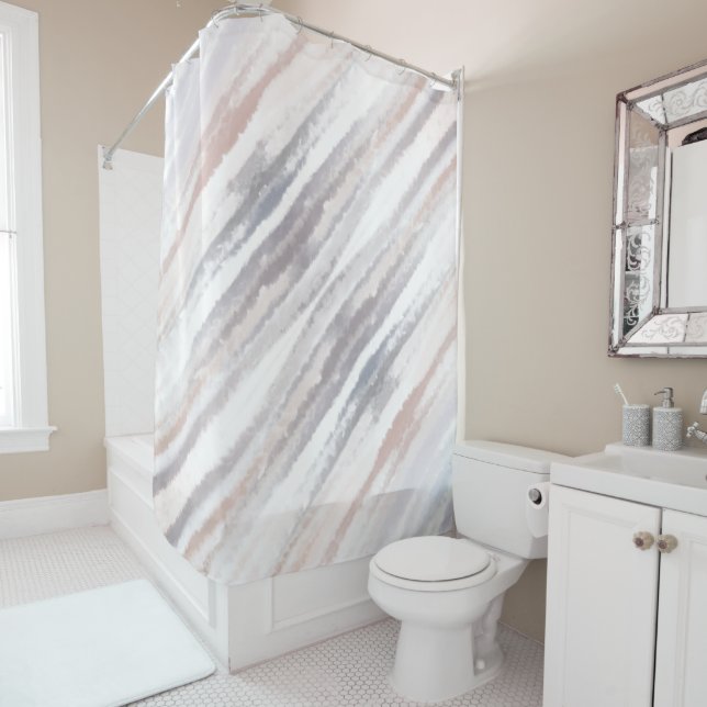 Rideaux De Douche Sandy Beach Été Tan Aquarelle Abstraite (En situation)