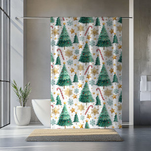 Rideaux De Douche Sapins de Noël raffinés accent de douche à l'aquar