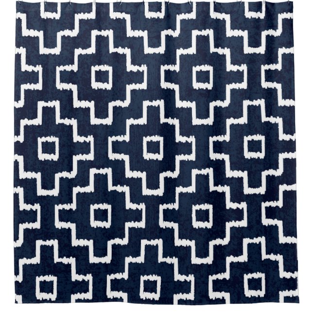 Rideaux De Douche Sashiko Motif : Broderie japonaise traditionnelle (Devant)