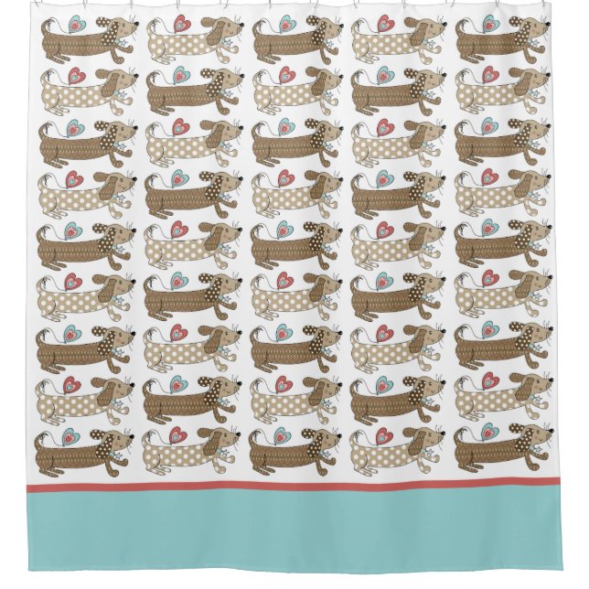 Rideaux De Douche Saucisse Chien Dachshund Motif (Devant)