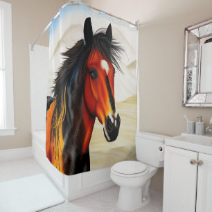 Rideaux De Douche Sauvage Au Coeur - Un Pony Spiritué De Pinto Occid