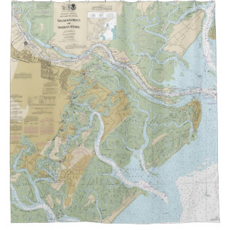 Rideaux De Douche Savannah River et Wassaw Sound - Carte marine