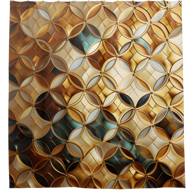 Rideaux De Douche "Scales de sirènes majestueuses Art déco" (Devant)