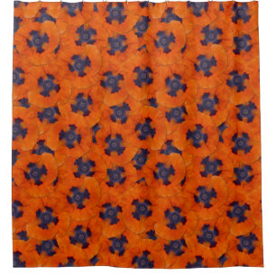 Rideaux De Douche Scarlet Orange Poppy Motif sans joint