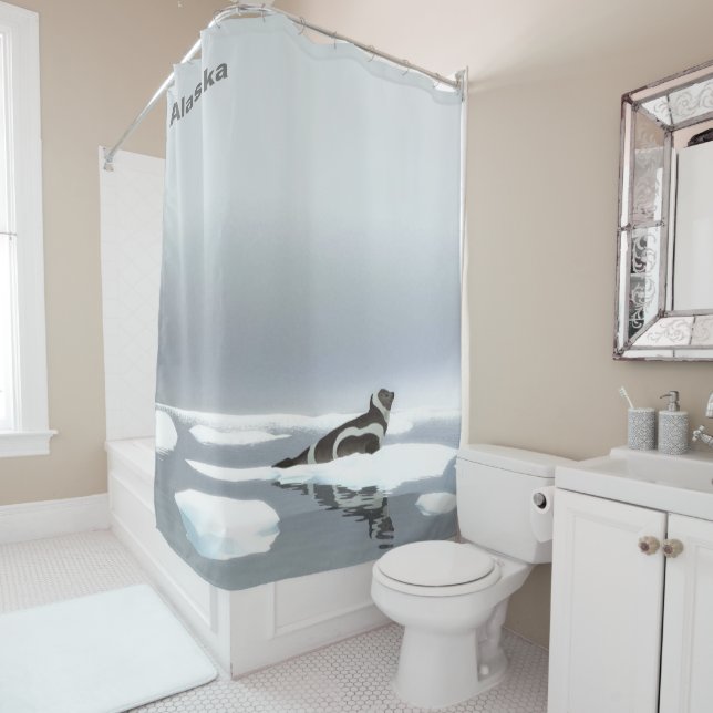 Rideaux De Douche Sceau De Ruban Sur Glace (En situation)