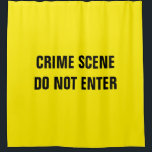 Rideaux De Douche Scène criminelle<br><div class="desc">Scène de crime arrière - plan jaune avec le texte personnalisé "SCÈNE DE CRIME NE PAS ENTRER"</div>