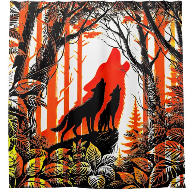 Rideaux De Douche Scène des Loups Hurleurs (Devant)